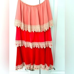 Size Medium, Judith March, 3 tiered orange ombre dress!